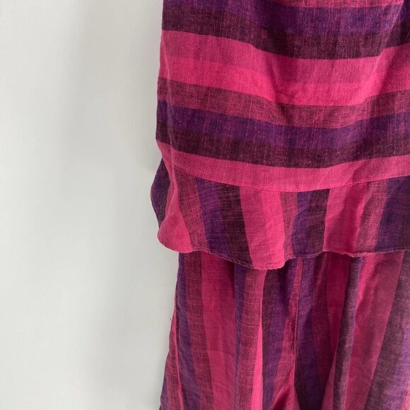 Anthropologie Amadi purple pink striped open back short romper women xs NWT - Picture 2 of 8